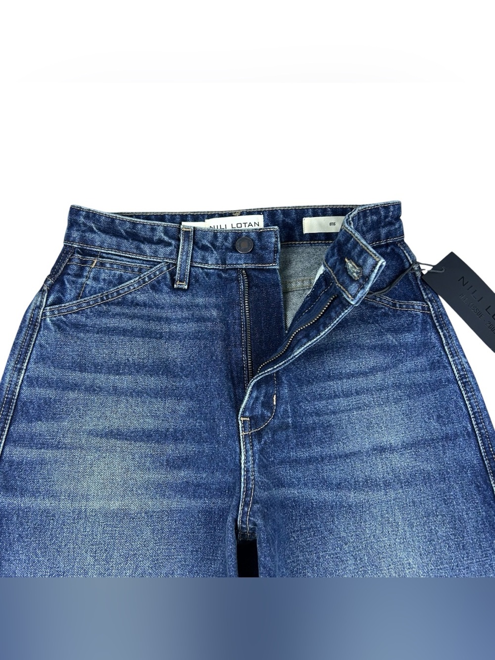Nili Lotan Otis Barrel Leg Jeans Size 24 High Rise Simon Wash Denim Grunge NWT - Picture 6 of 16